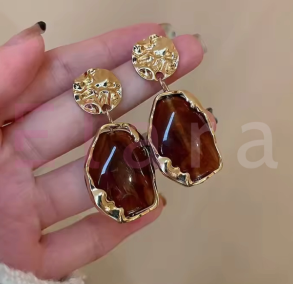Fashion Pendant | Vintage Geometry Earrings (Brown)
