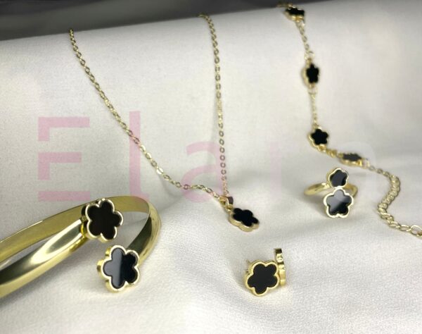 Clover Leaf Jewelry 5Pcs Set (Black)
